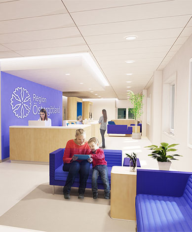 Madre e hijo esperando