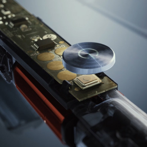 Un primer plano del funcionamiento interno de una máquina.