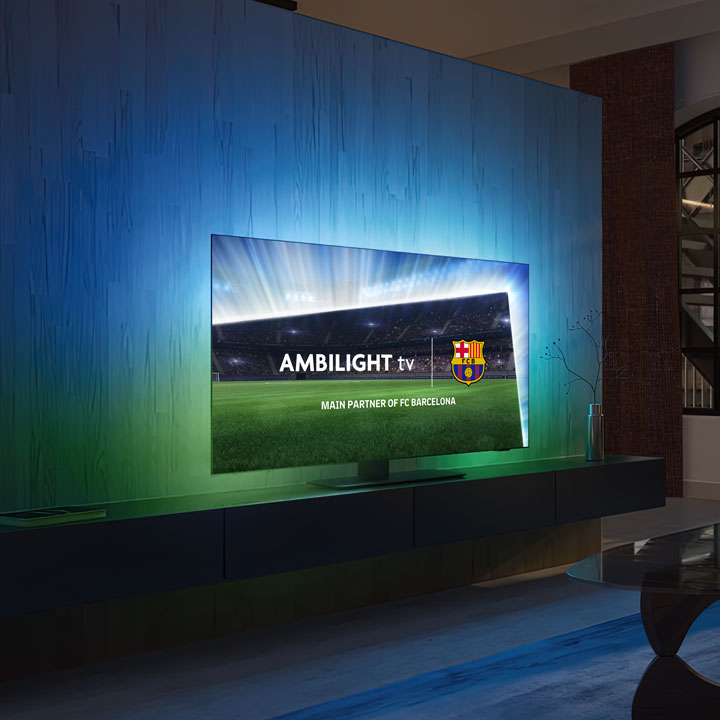 Partidos del FC Barcelona con televisores Ambilight